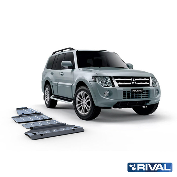 Skid Plates (Sets) Mitsubishi Pajero 2006-2011; 2011-2014; 2014-2022; 3,2 l. / gasoline; 3 l. / gasoline; 3,8 l. / gasoline; 3,2 l. / diesel